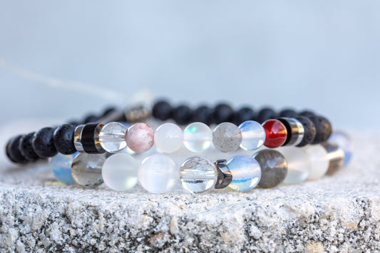 Cancer Zodiac Gemstone Crystal Bracelet