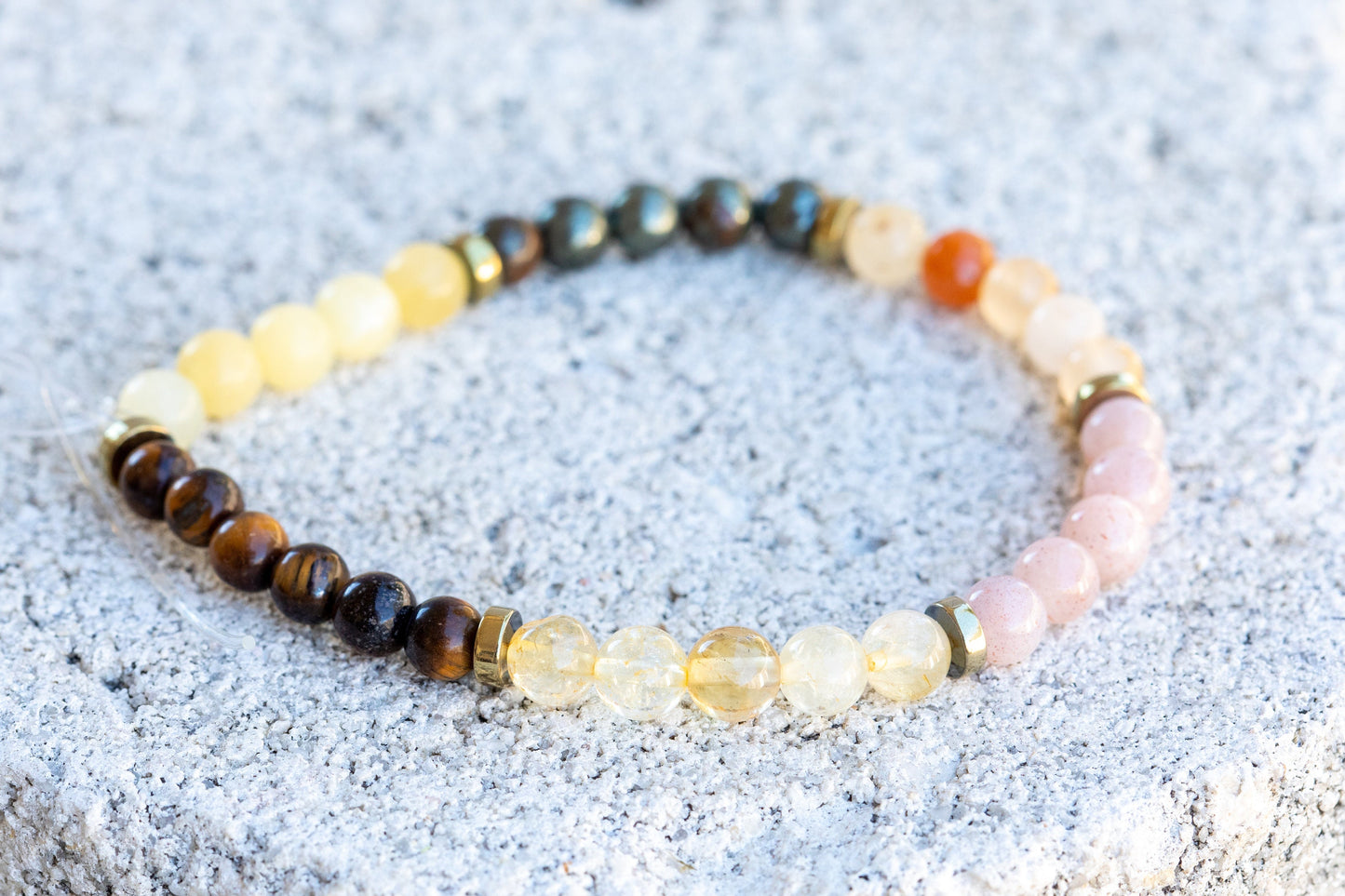 Solar Plexus Chakra Gemstone Crystal Bracelet