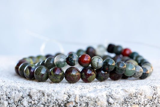 BloodStone Jasper Gemstone Crystal Bracelet