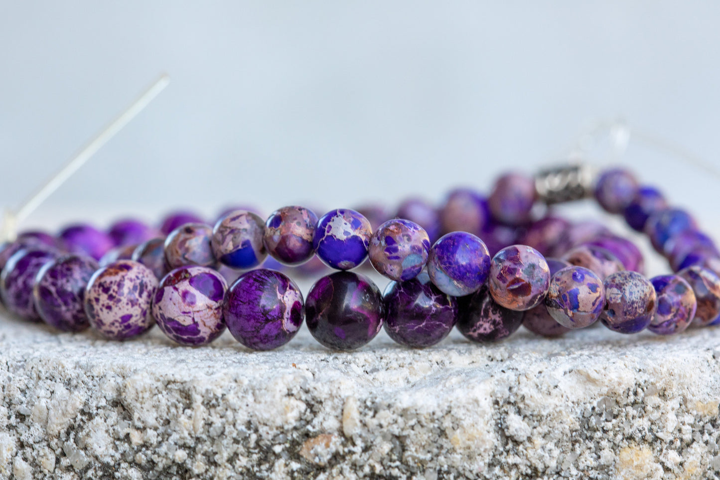 Purple Imperial Jasper Gemstone Crystal Bracelet