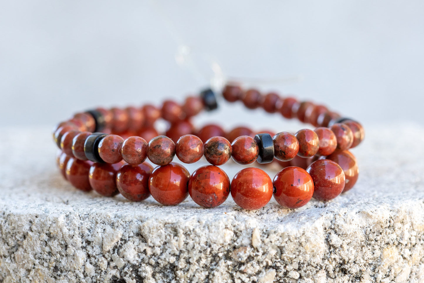 Red Brecciated Jasper Gemstone Crystal Bracelet