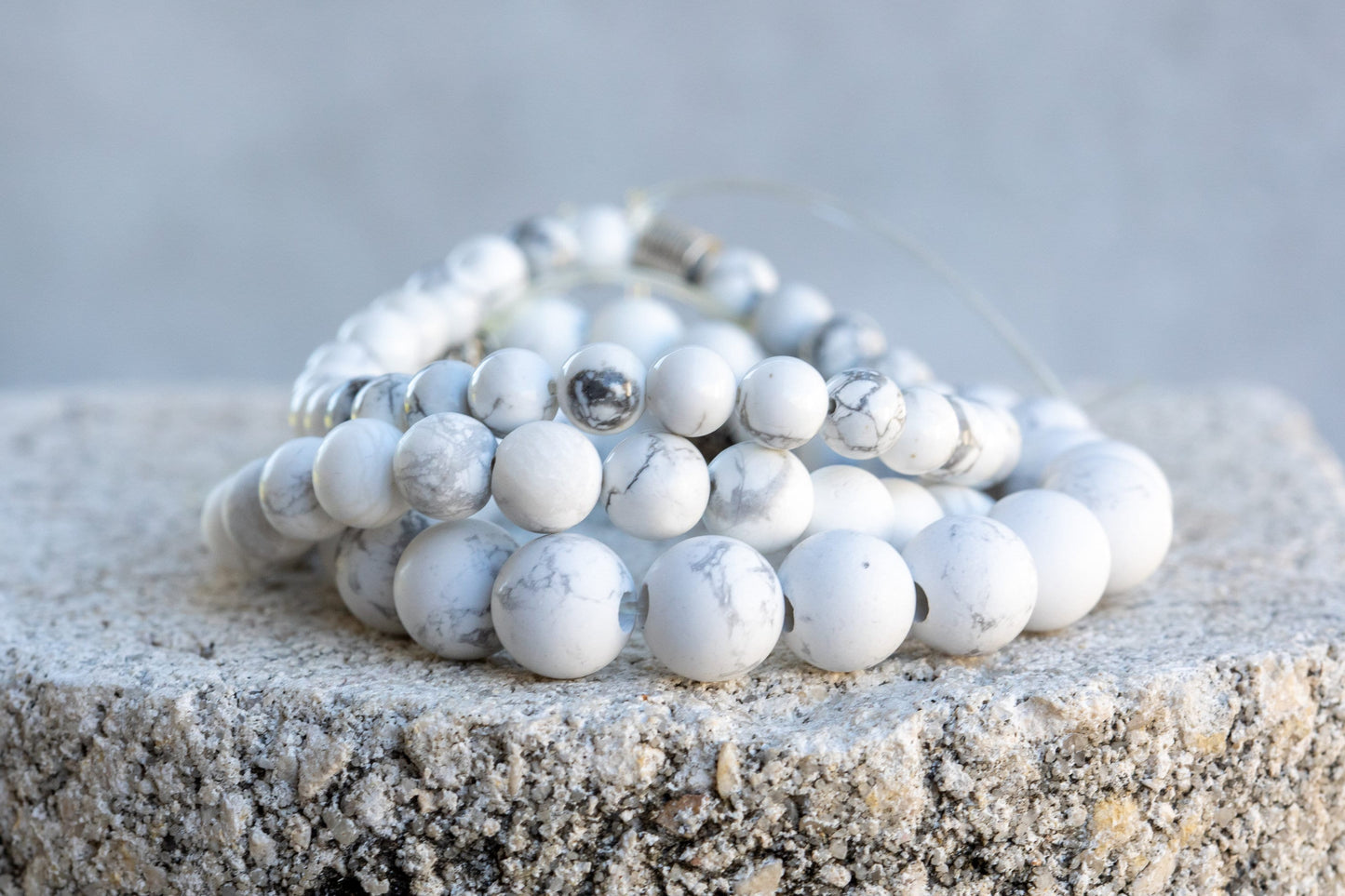 White Howlite Gemstone Crystal Bracelet