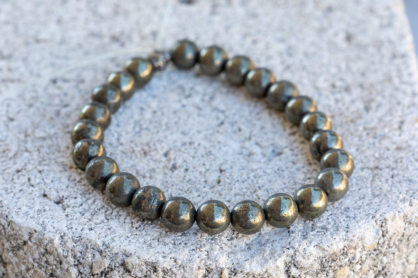 Pyrite Gemstone Crystal Bracelet