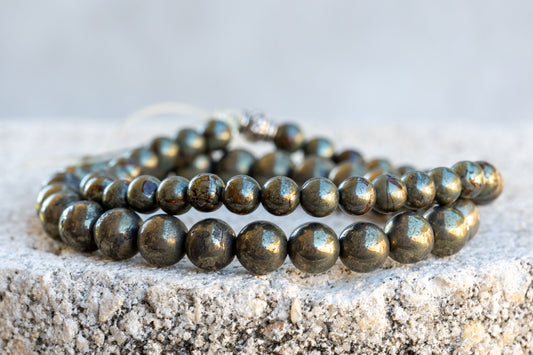 Pyrite Gemstone Crystal Bracelet