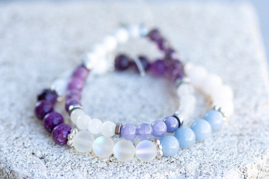 Crown Chakra Gemstone Crystal Bracelet