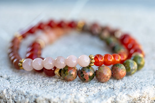 Sacral Chakra Gemstone Crystal Bracelet