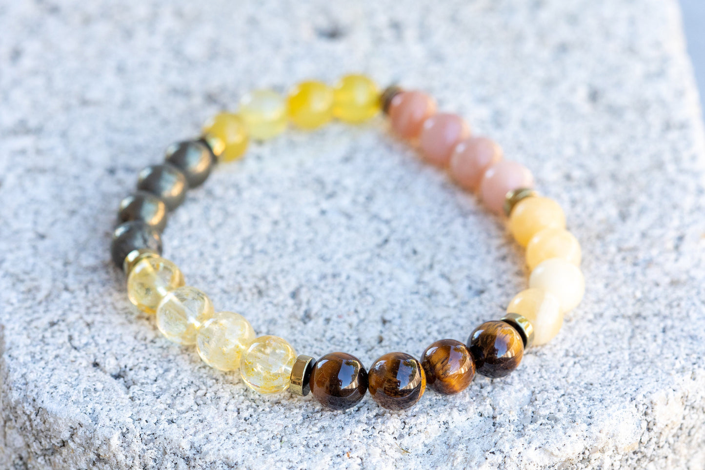 Solar Plexus Chakra Gemstone Crystal Bracelet