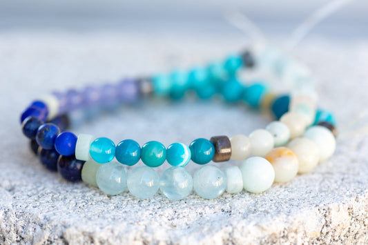 Throat Chakra Gemstone Crystal Bracelet
