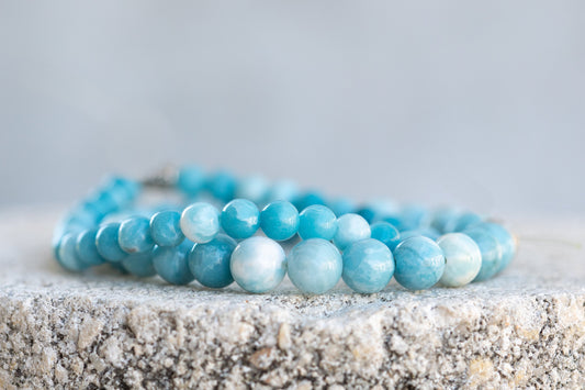 Larimar Gemstone Crystal Bracelet