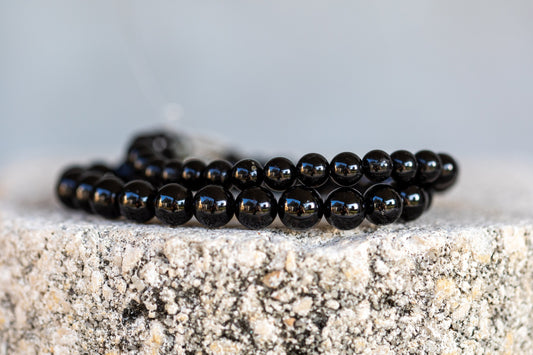 Black, Watermelon, Rainbow Tourmaline Gemstone Crystal Bracelet