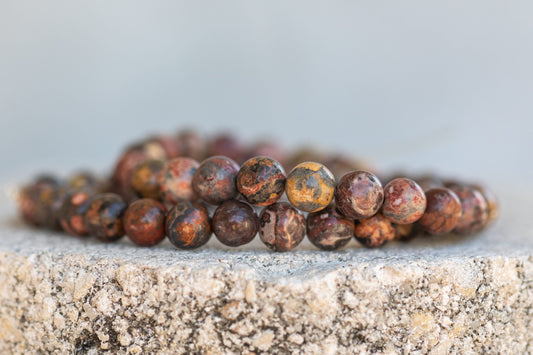 Leopard Jasper Gemstone Crystal Bracelet