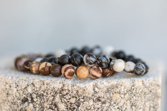 Zebra Jasper Gemstone Crystal Bracelet