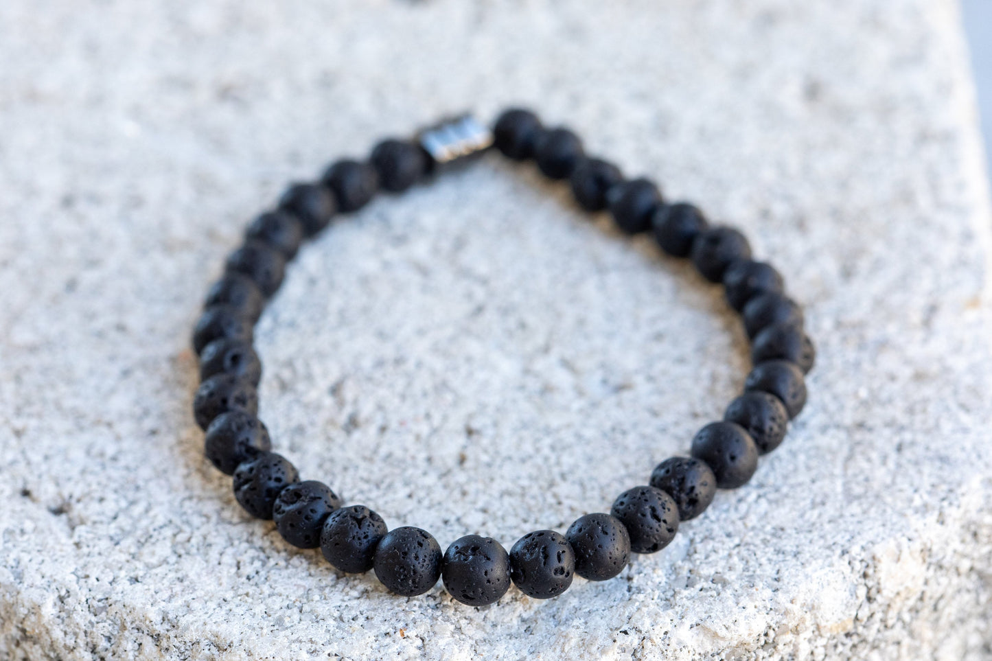 Lava Rock Gemstone Crystal Bracelet