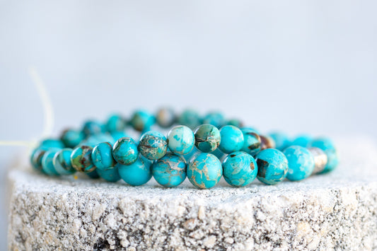 Blue Imperial Jasper Gemstone Crystal Bracelet