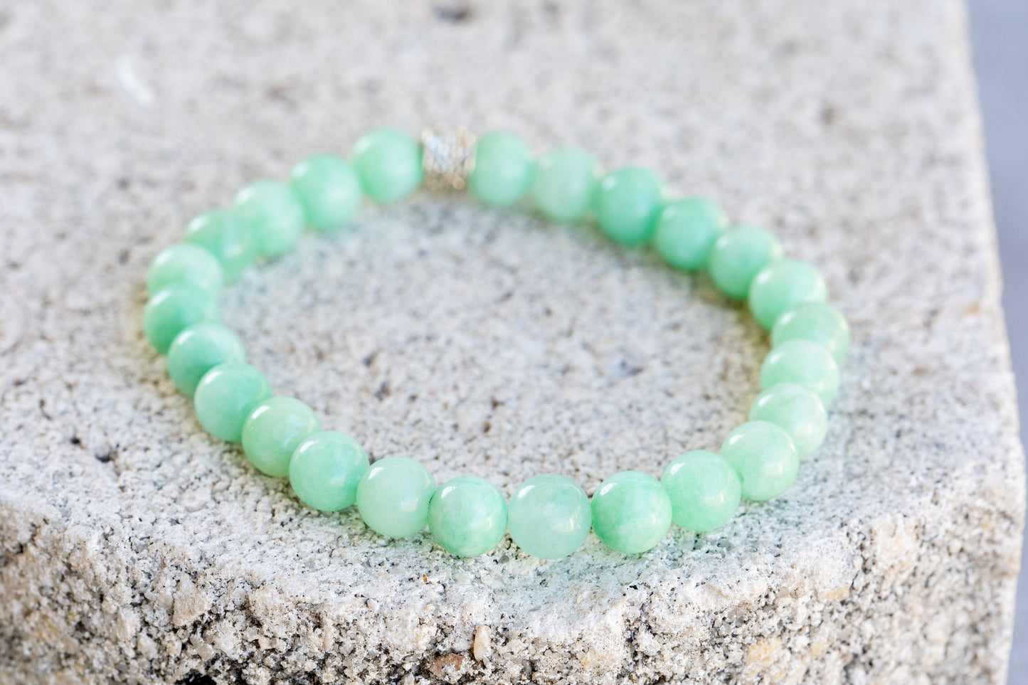 Jade Green, Blue, Purple Gemstone Crystal Bracelet