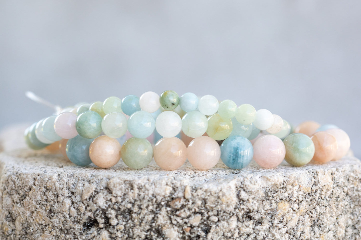 Morganite / Beryl Gemstone Crystal Bracelet