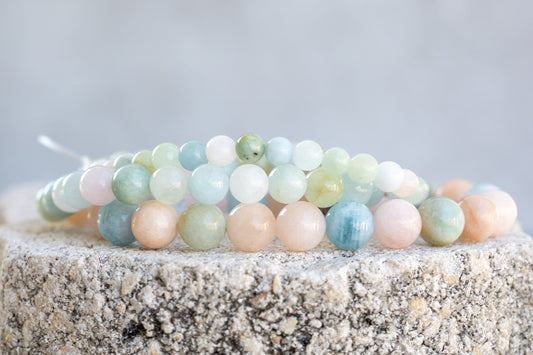 Morganite / Beryl Gemstone Crystal Bracelet