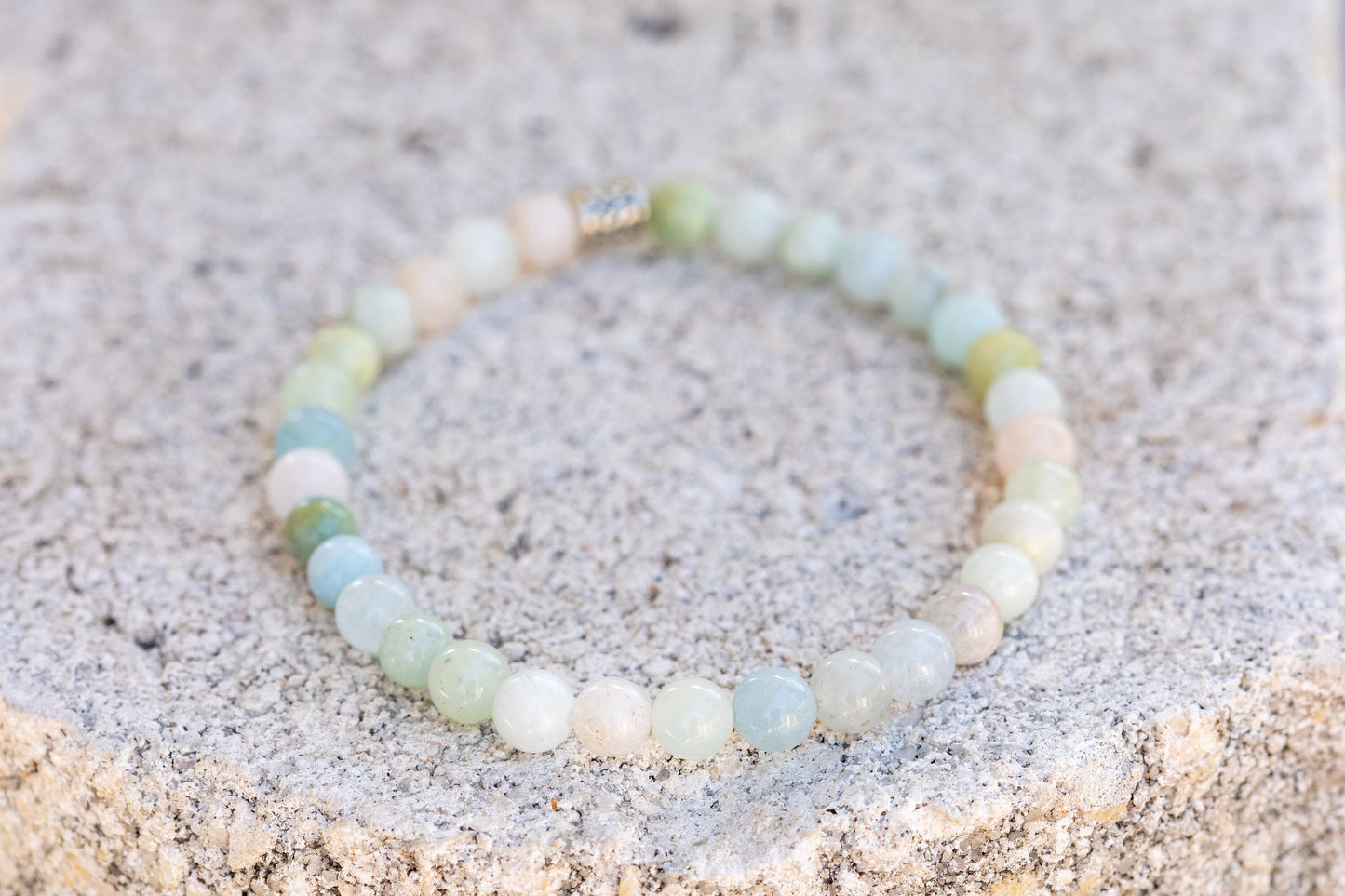 Morganite / Beryl Gemstone Crystal Bracelet