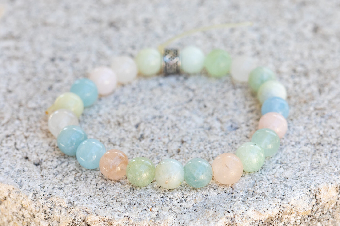 Morganite / Beryl Gemstone Crystal Bracelet