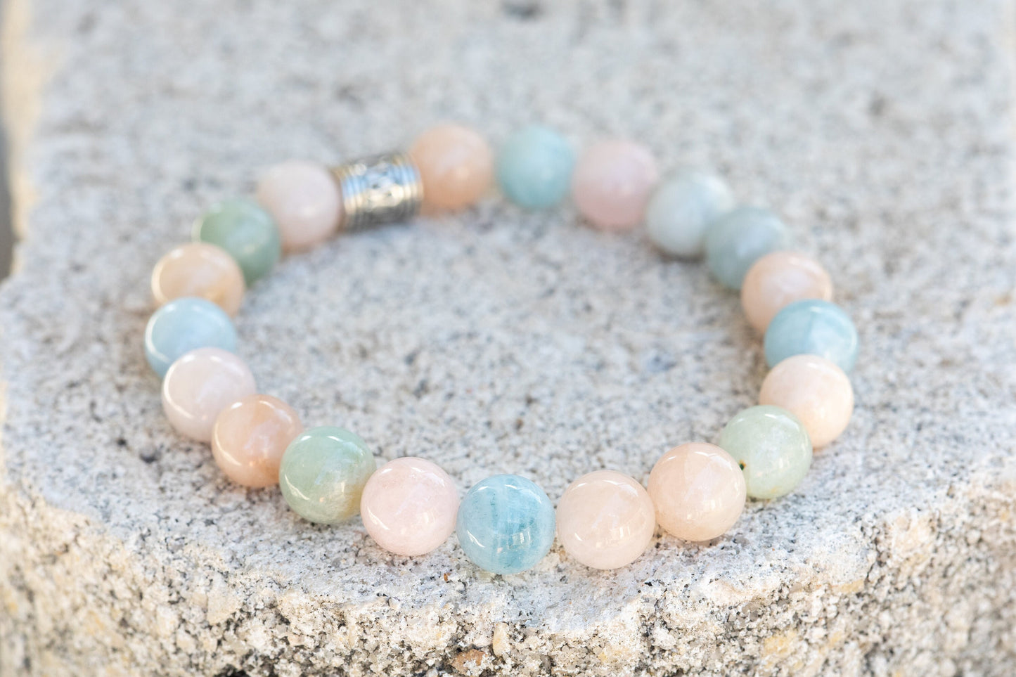 Morganite / Beryl Gemstone Crystal Bracelet