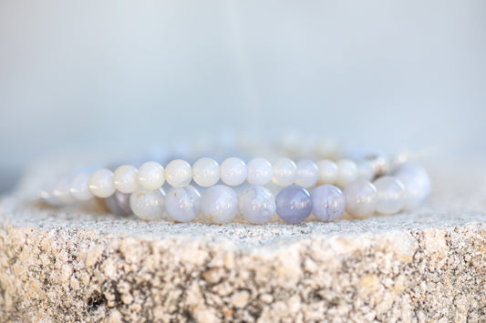 Blue Lace Agate Gemstone Crystal Bracelet