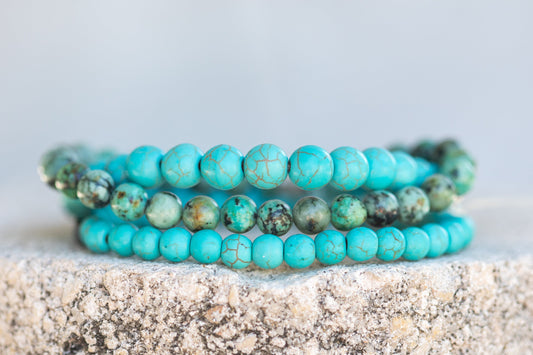 Turquoise Gemstone Crystal Bracelet