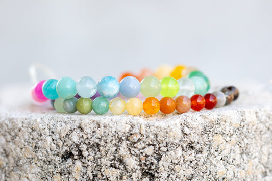 Rainbow Colorful Quartz Gemstone Crystal Bracelet