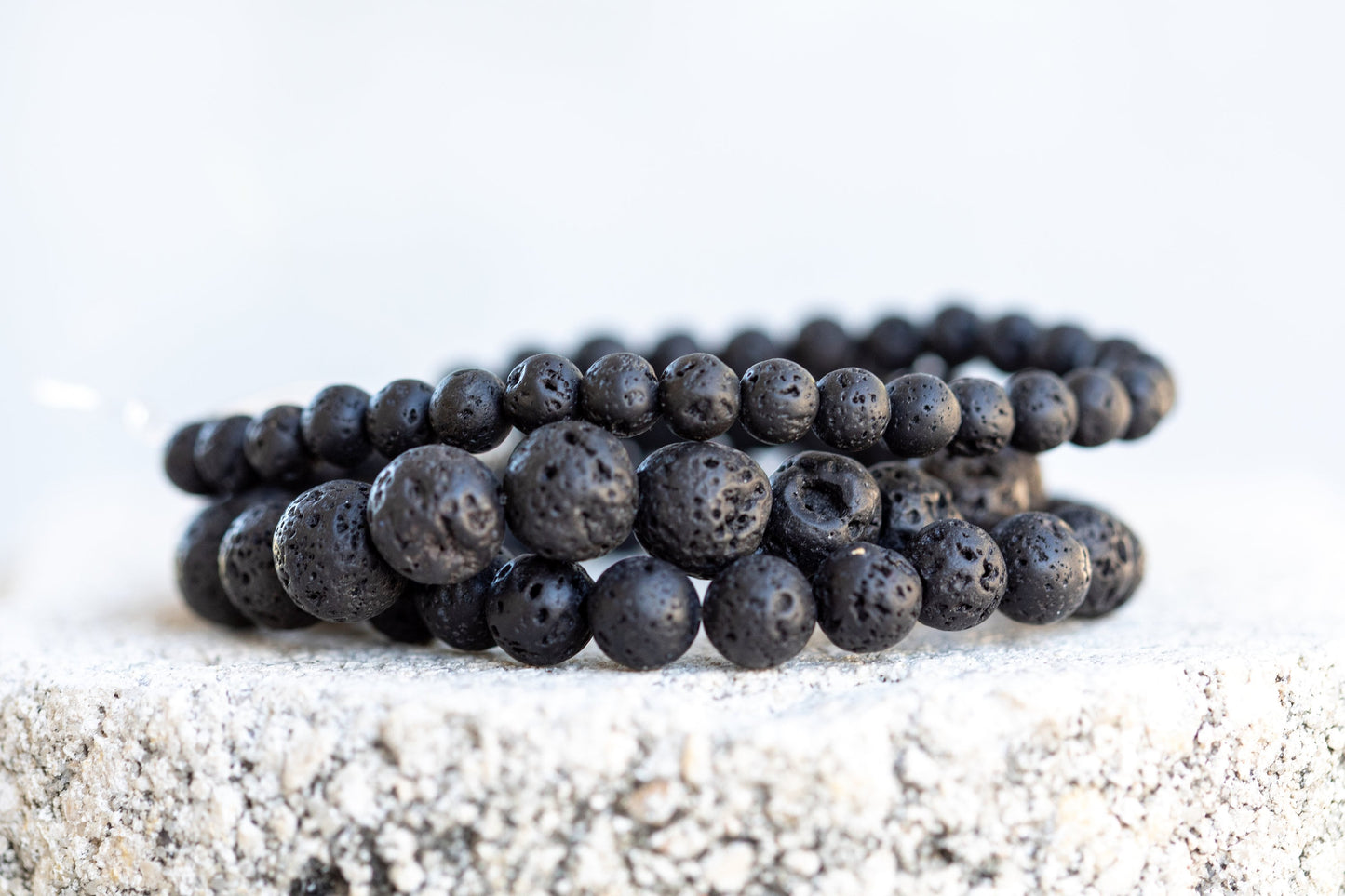 Lava Rock Gemstone Crystal Bracelet