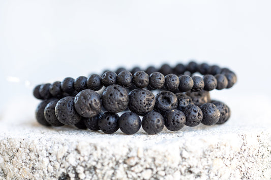 Lava Rock Gemstone Crystal Bracelet