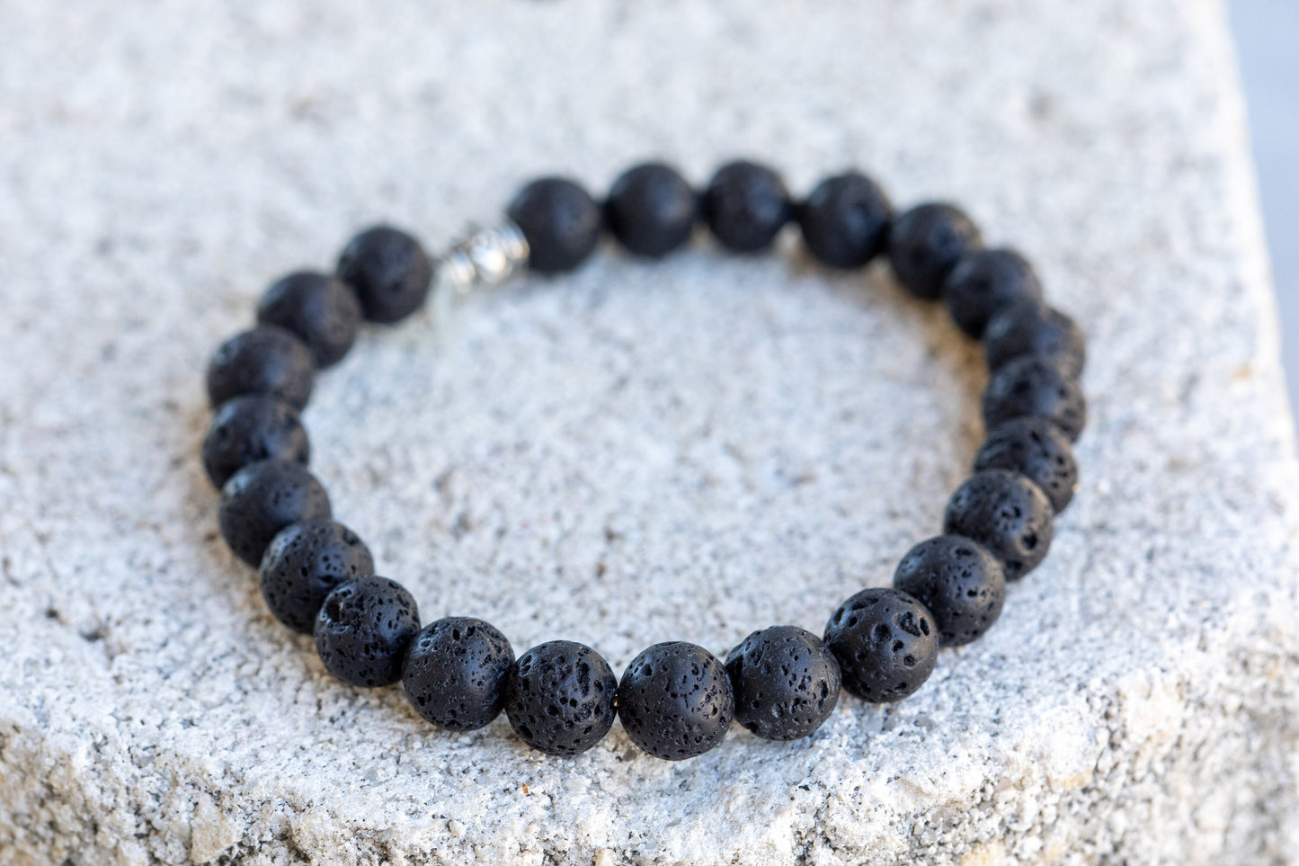 Lava Rock Gemstone Crystal Bracelet