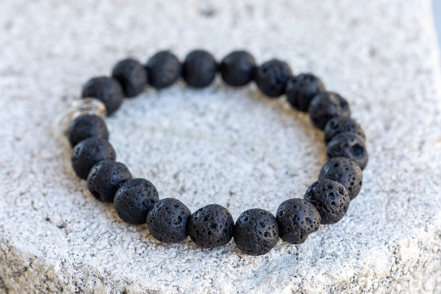Lava Rock Gemstone Crystal Bracelet