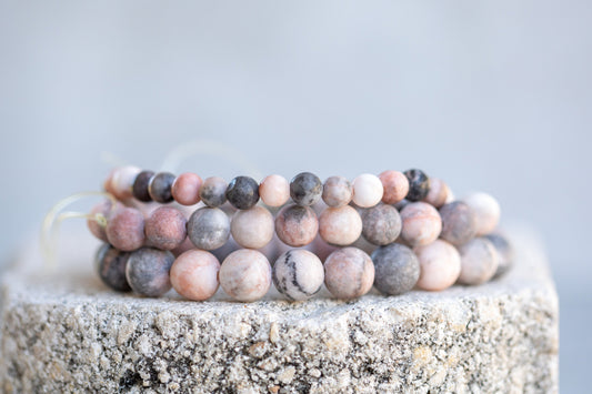 Zebra Stone Gemstone Crystal Bracelet