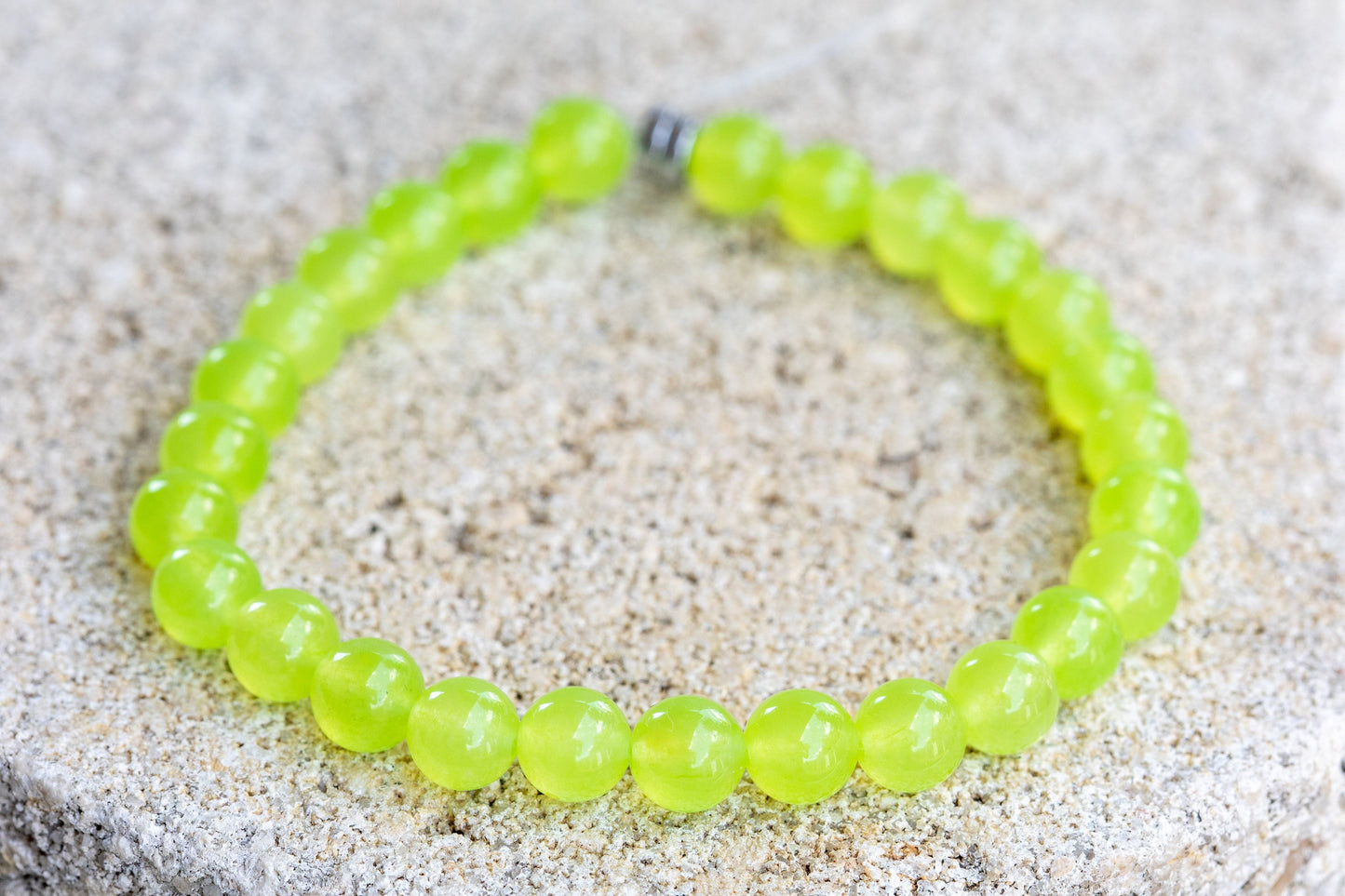 Dyed Pink, Orange, Yellow, Green Quartz Gemstone Crystal Bracelet