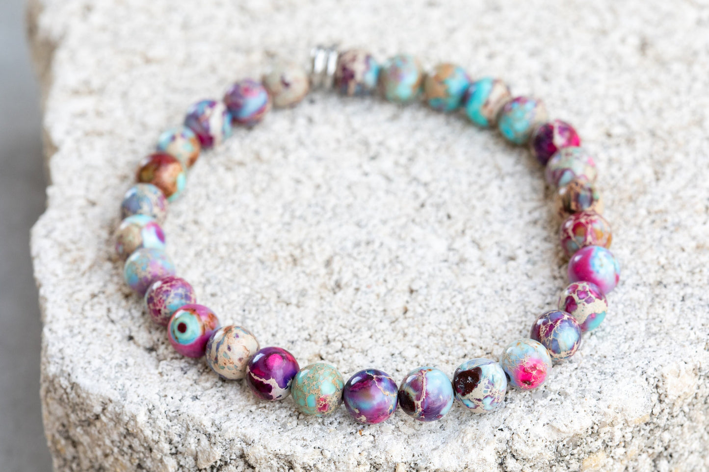 Purple Imperial Jasper Gemstone Crystal Bracelet