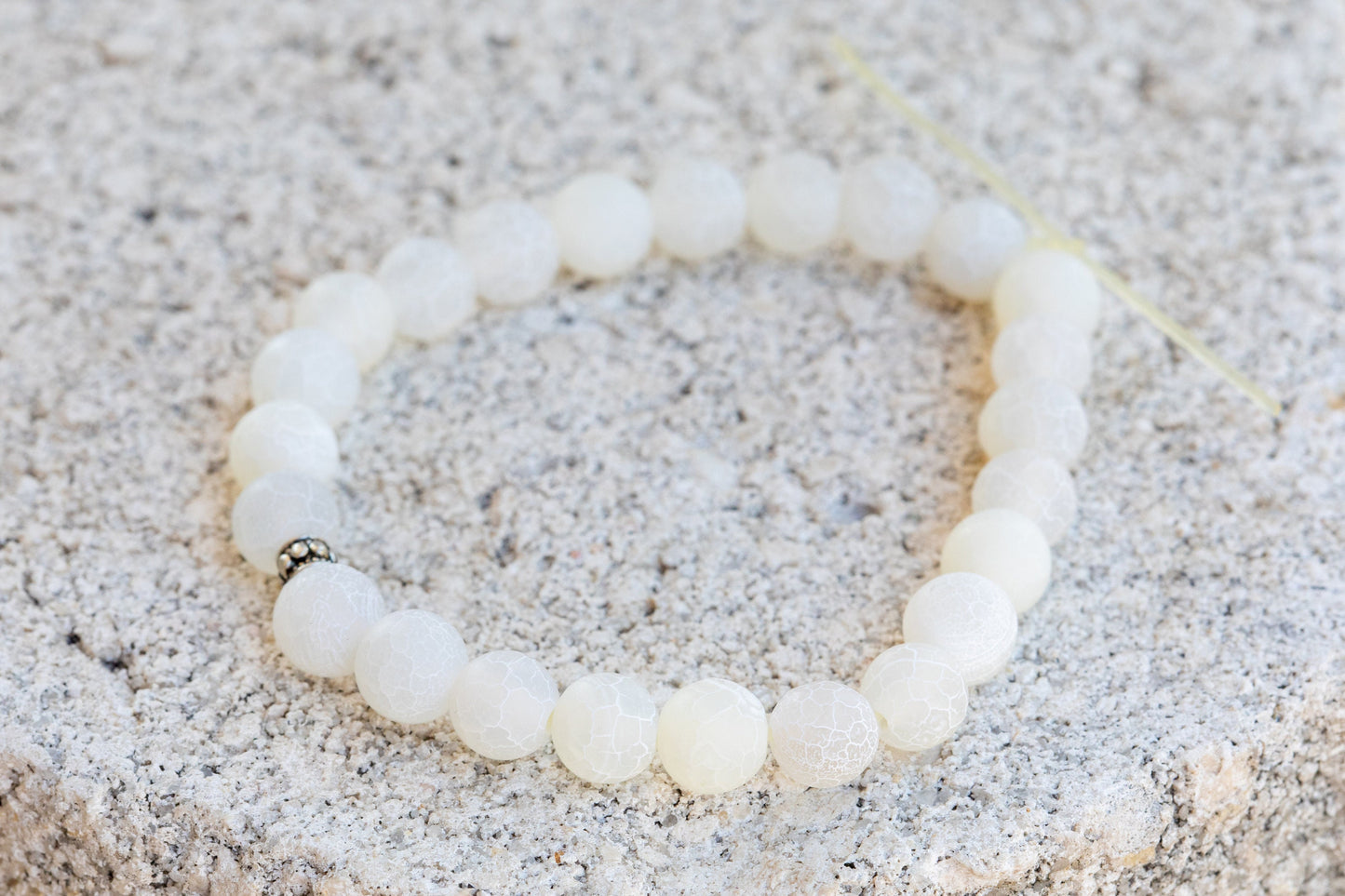 White, Yellow & Purple Agate Gemstone Crystal Bracelet