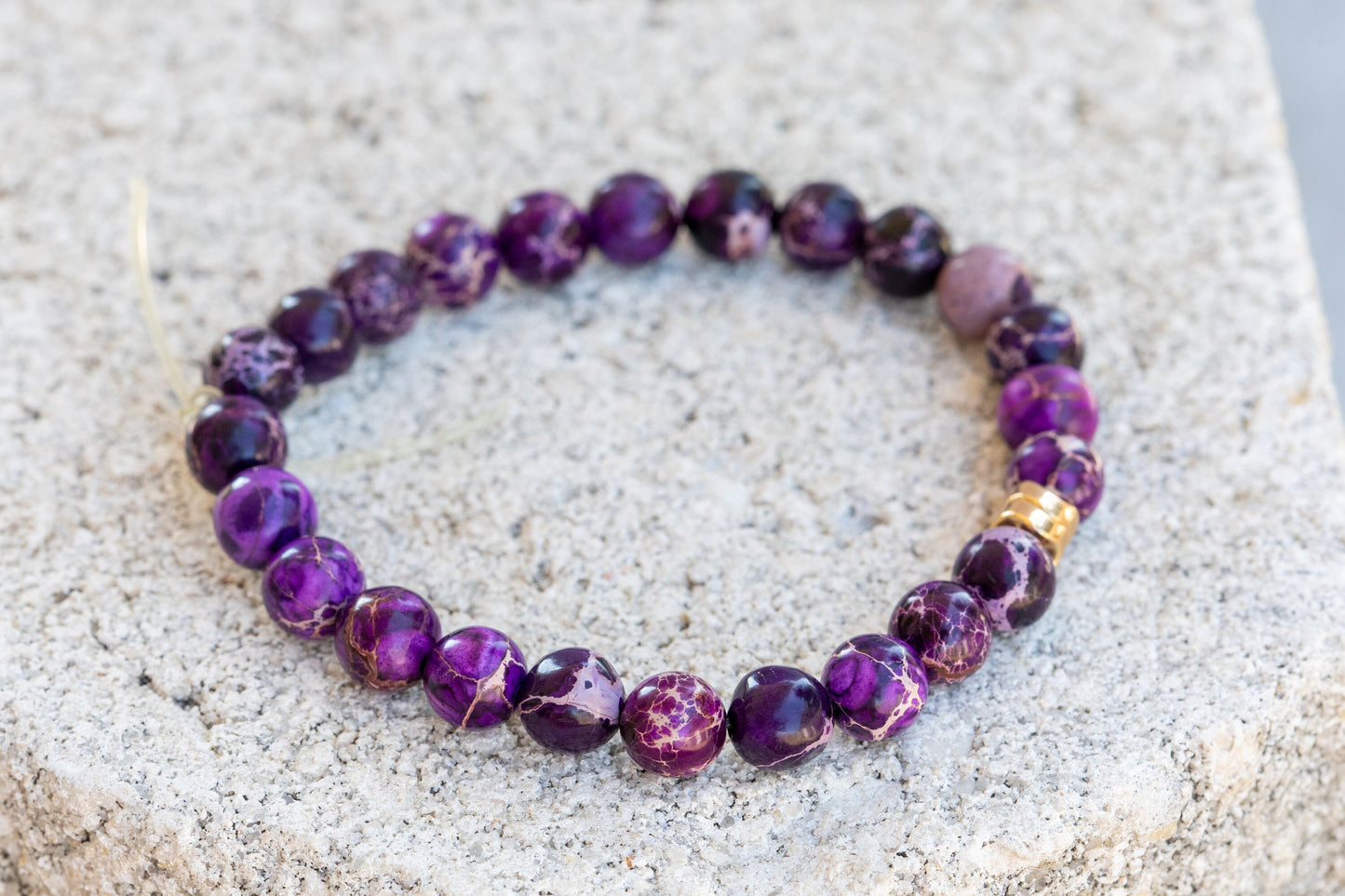 Purple Imperial Jasper Gemstone Crystal Bracelet