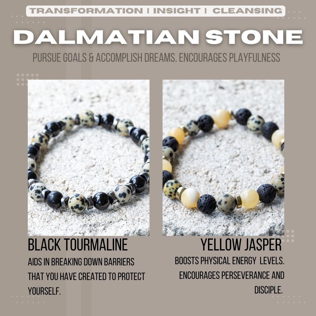 Dalmatian Jasper Stone Gemstone Crystal Bracelet