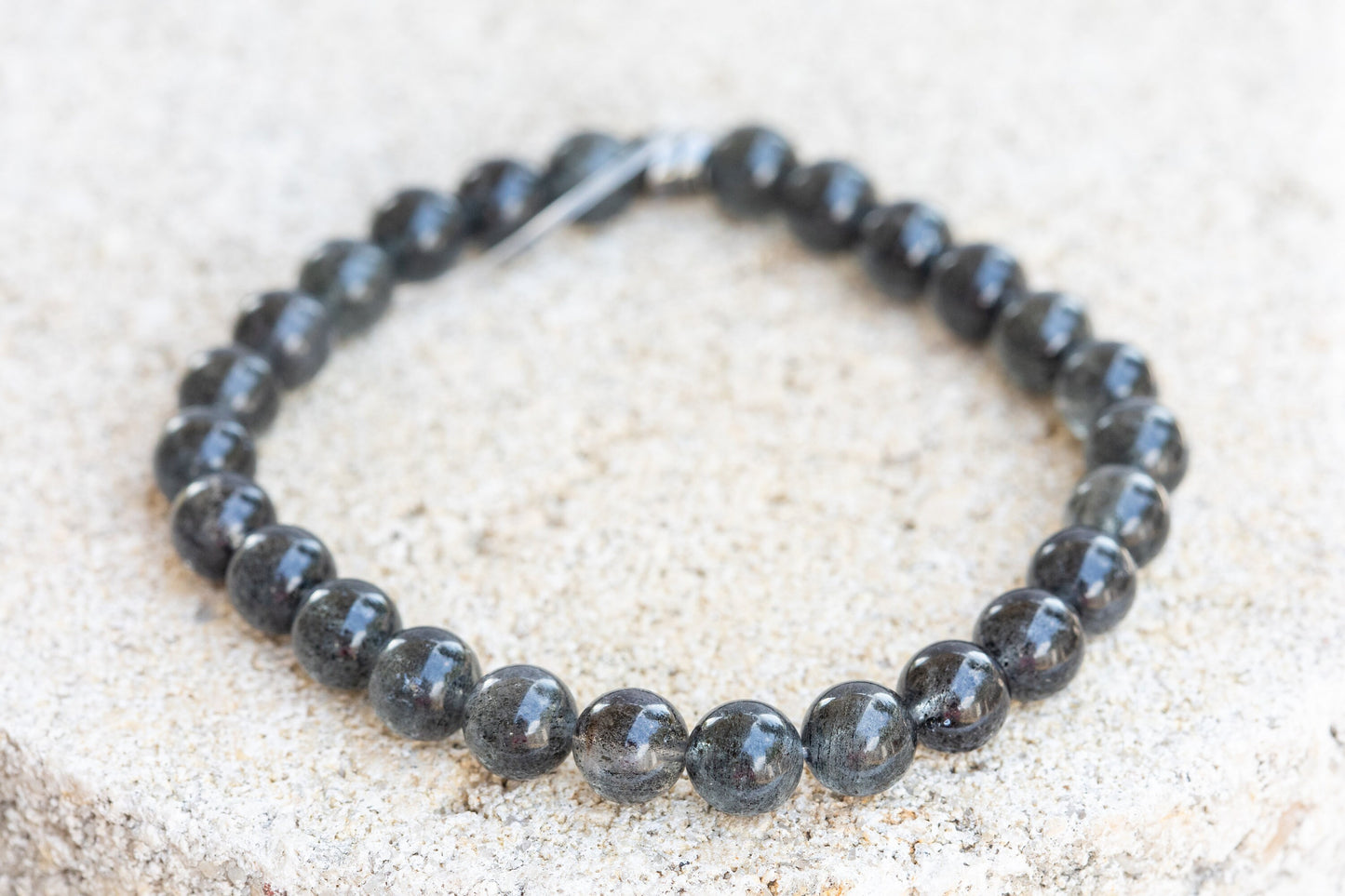 Rutilated & Phantom Quartz Gemstone Crystal Bracelet