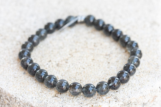 Rutilated & Phantom Quartz Gemstone Crystal Bracelet