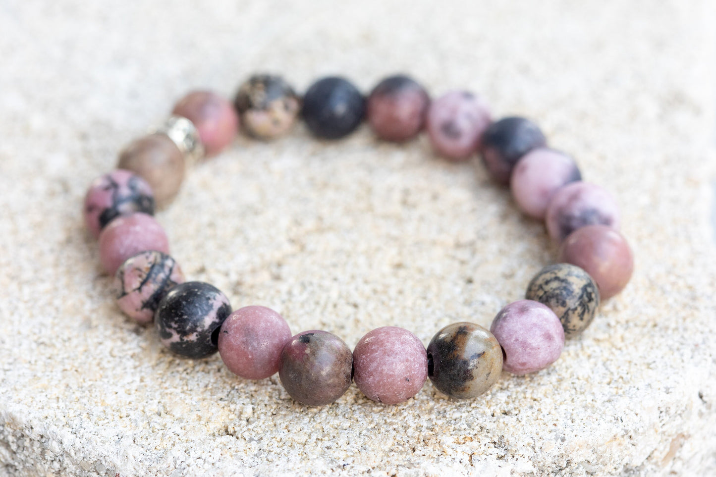 Rhodonite Gemstone Crystal Bracelets