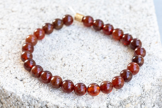 Hessonite Garnet Gemstone Crystal Bracelet