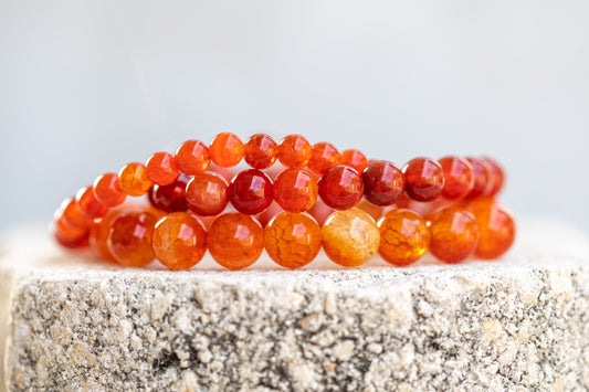 Red Fire Agate Gemstone Crystal Bracelets