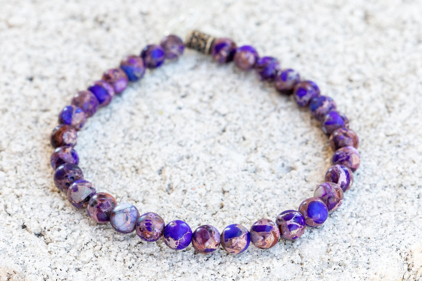 Purple Imperial Jasper Gemstone Crystal Bracelet