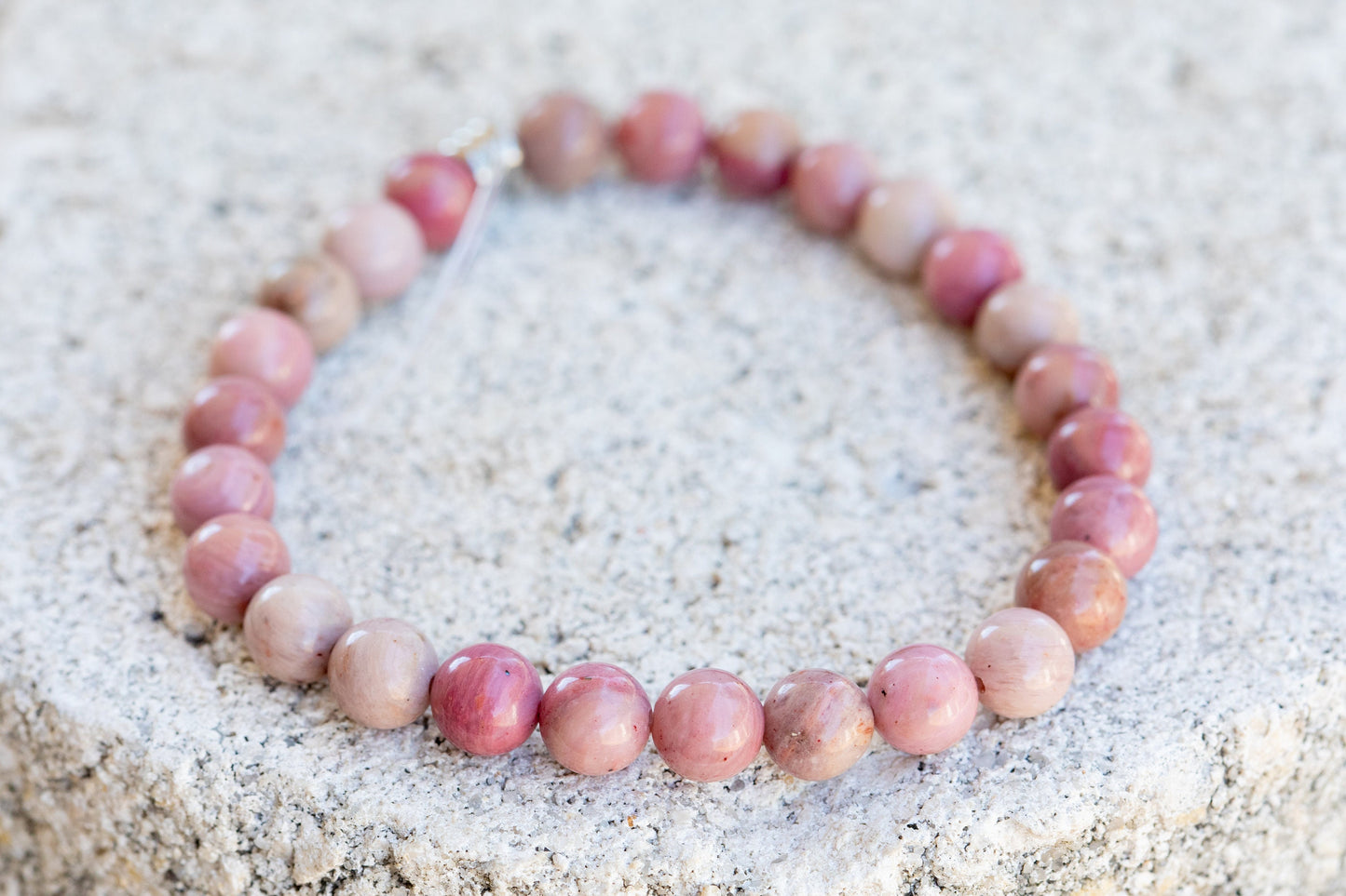 Rhodochrosite Gemstone Crystal Bracelets