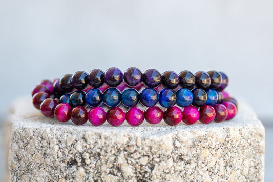 Dyed Tiger's Eye Gemstone Crystal Bracelet