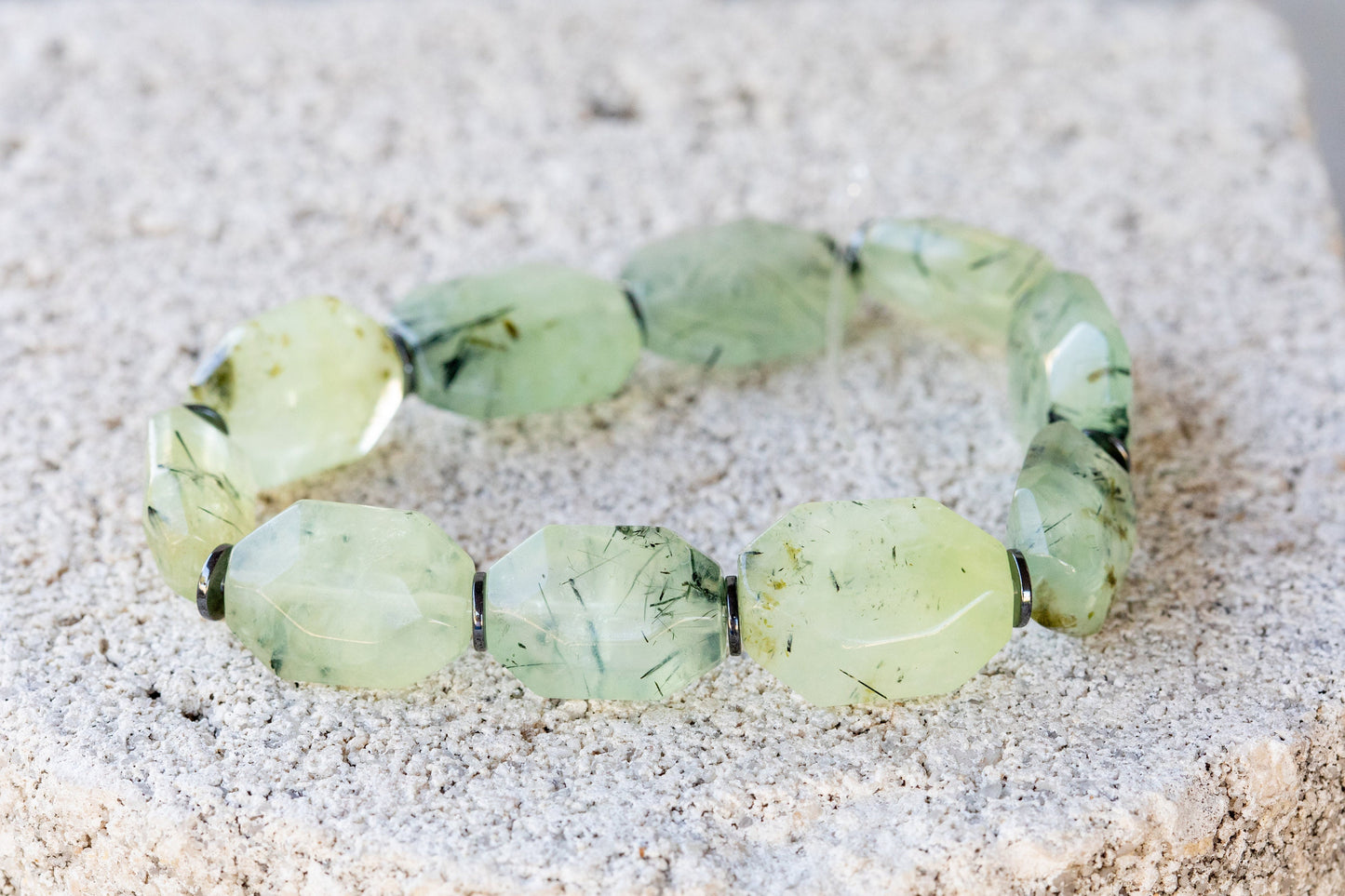 Prehnite Gemstone Crystal Bracelet
