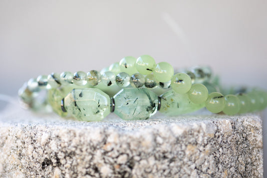 Prehnite Gemstone Crystal Bracelet