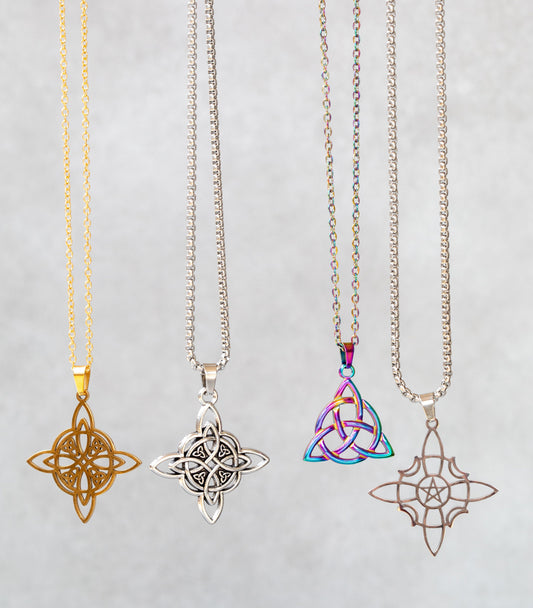 Irish Witch Knot, Trinity Witch Triad Sterling Silver Necklaces & Pendants