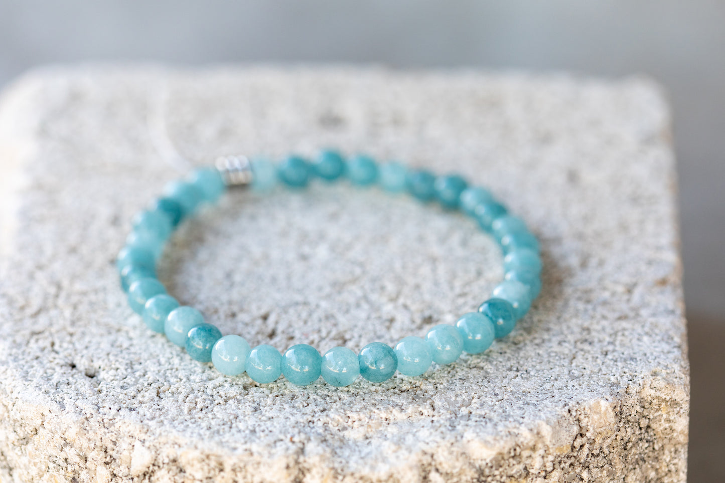 Jade Green, Blue, Purple Gemstone Crystal Bracelet