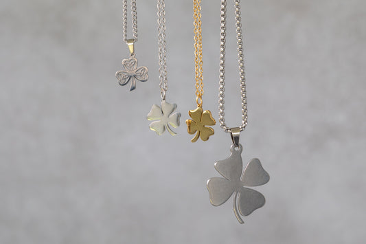 Irish Celtic Clover, 4-Leaf Clover, 3 Leaf Clover Necklace and Pendant